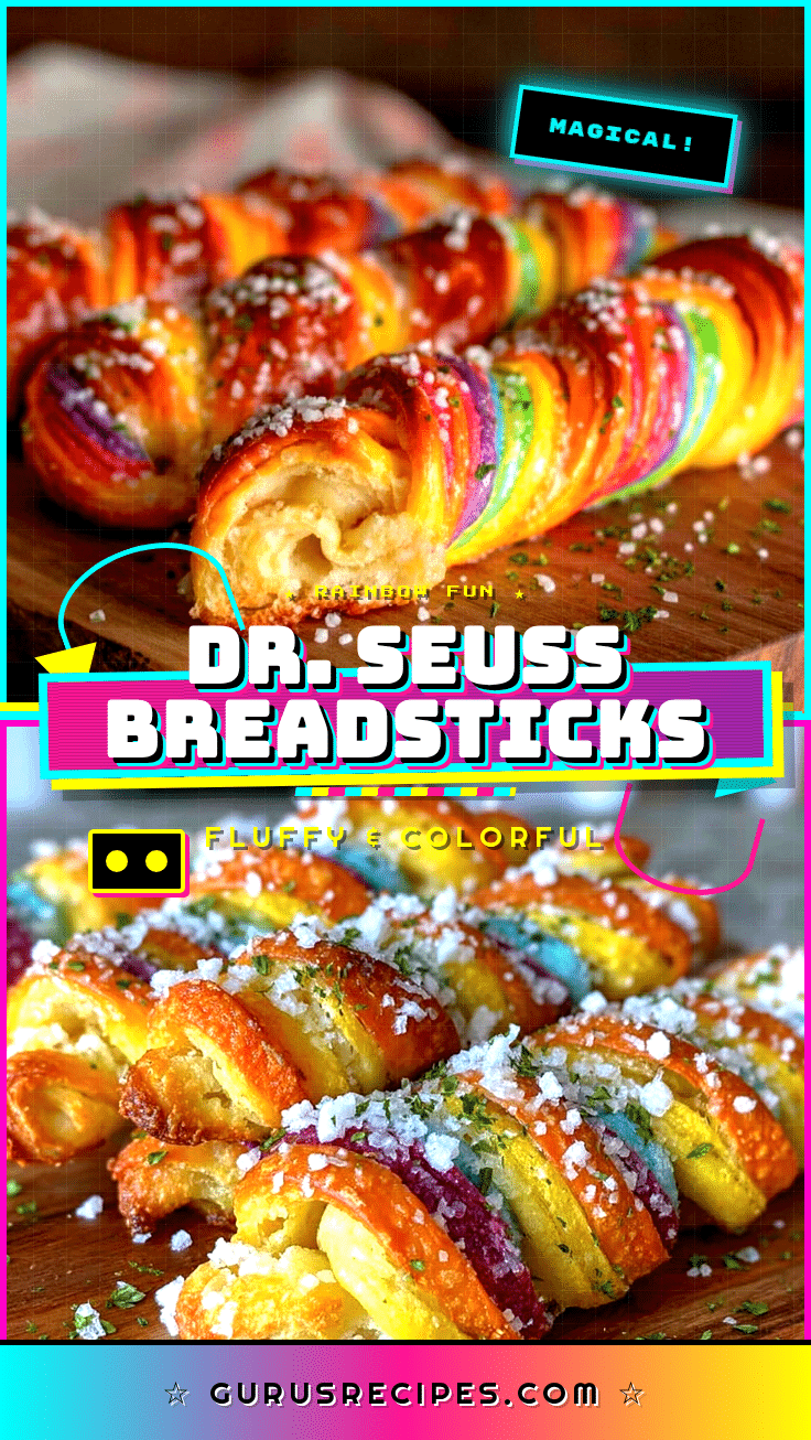 Dr. Seuss Rainbow Breadsticks recipe