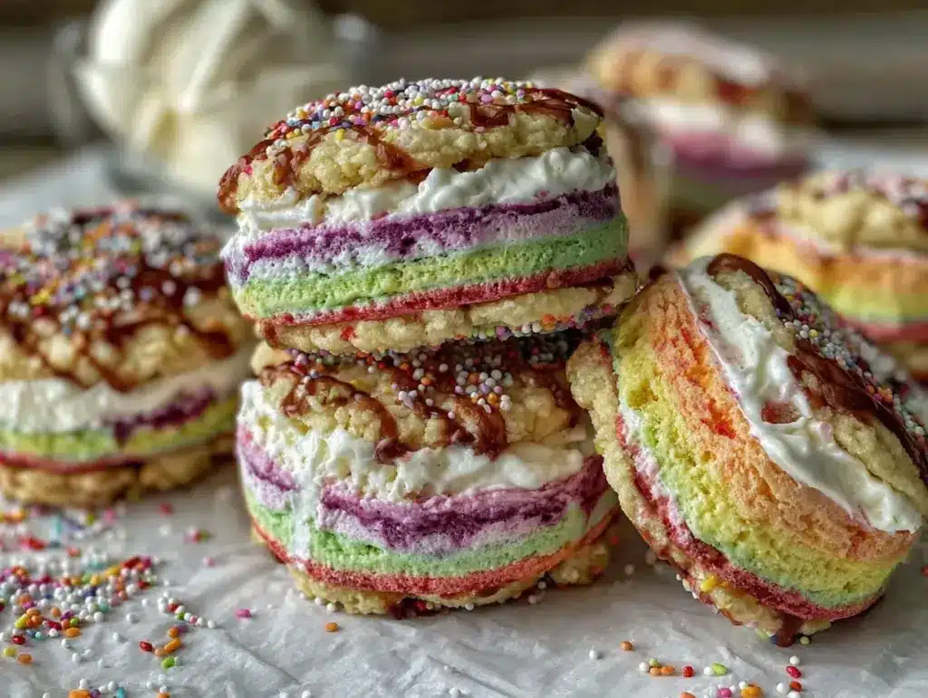 Dr. Seuss Rainbow Ice Cream Sandwiches - featured image
