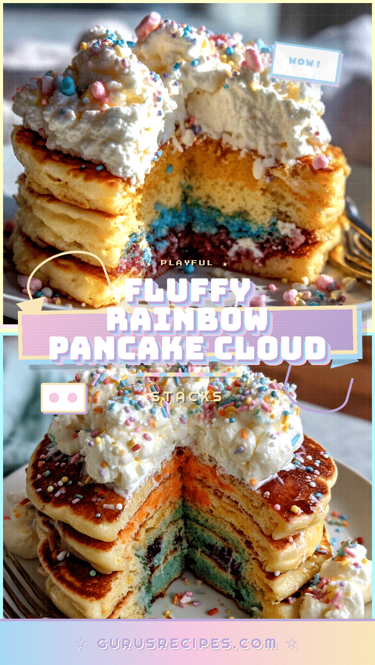 Dr. Seuss rainbow pancakes recipe