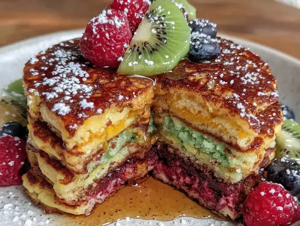 Dr. Seuss Rainbow Rice Flour Pancakes - featured image