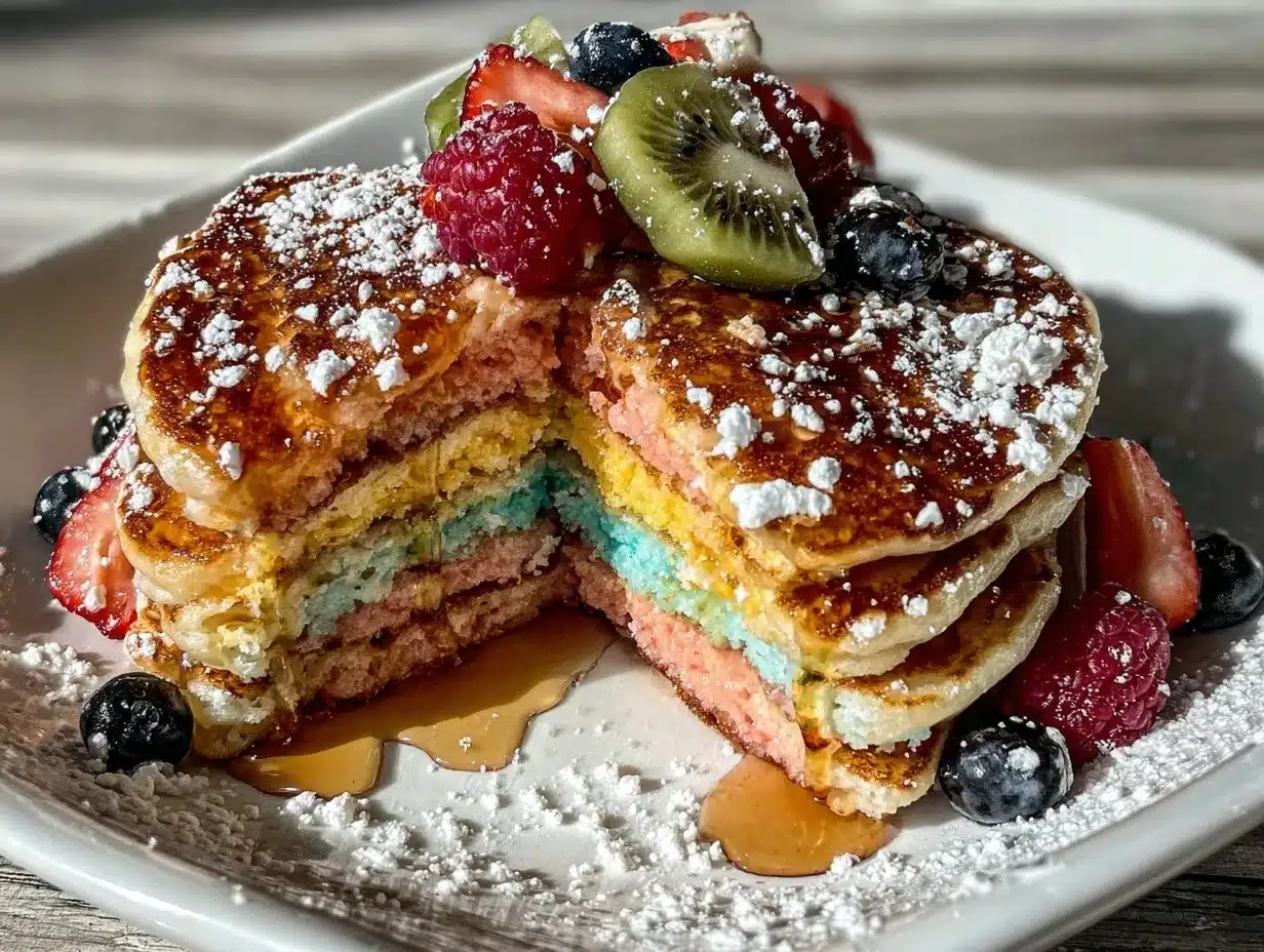 Dr. Seuss Rainbow Rice Flour Pancakes preparation steps