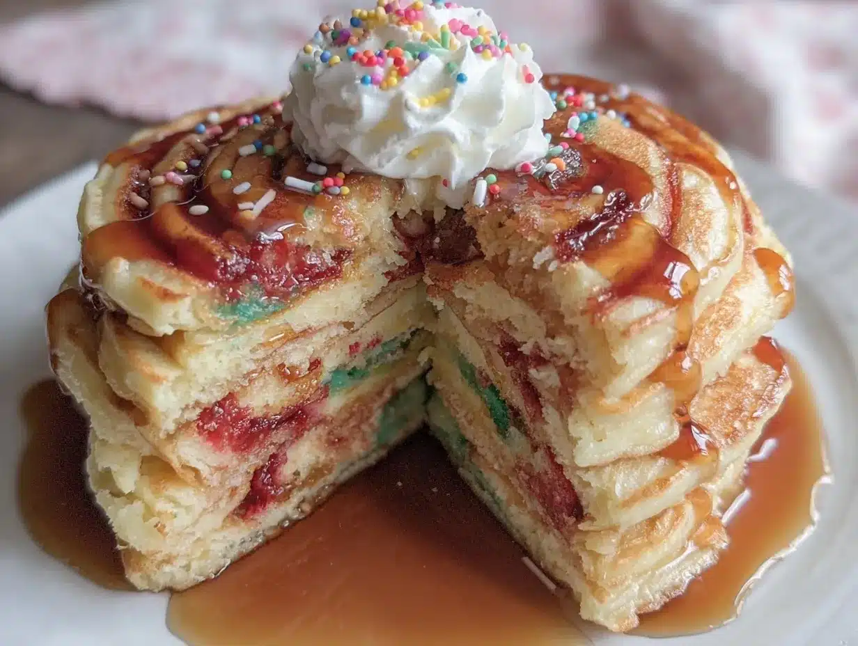 Dr. Seuss rainbow spiral pancakes preparation steps