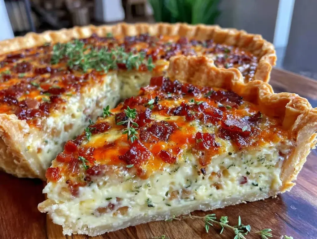 Easy Creamy Breakfast Quiche Lorraine - featured image