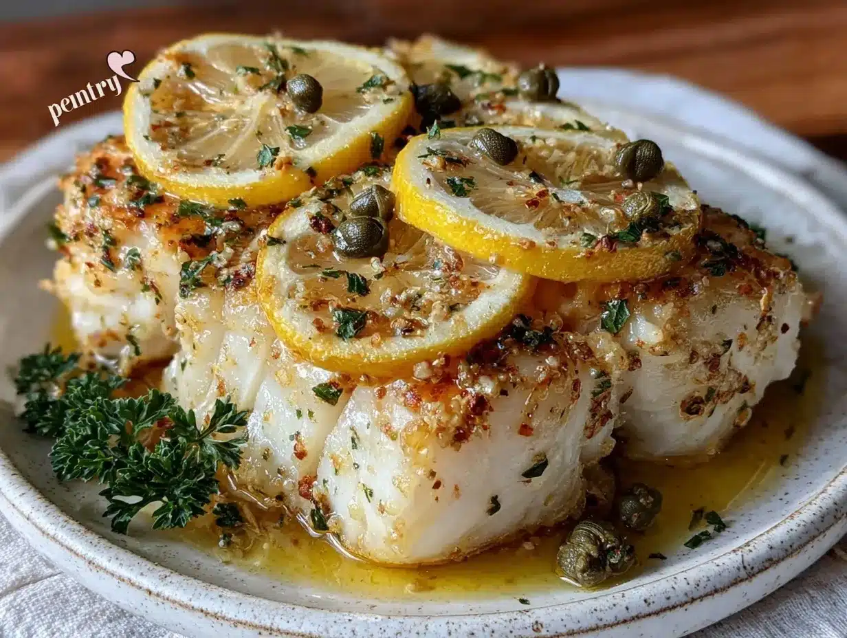 easy crispy baked cod with lemon and capers preparation steps