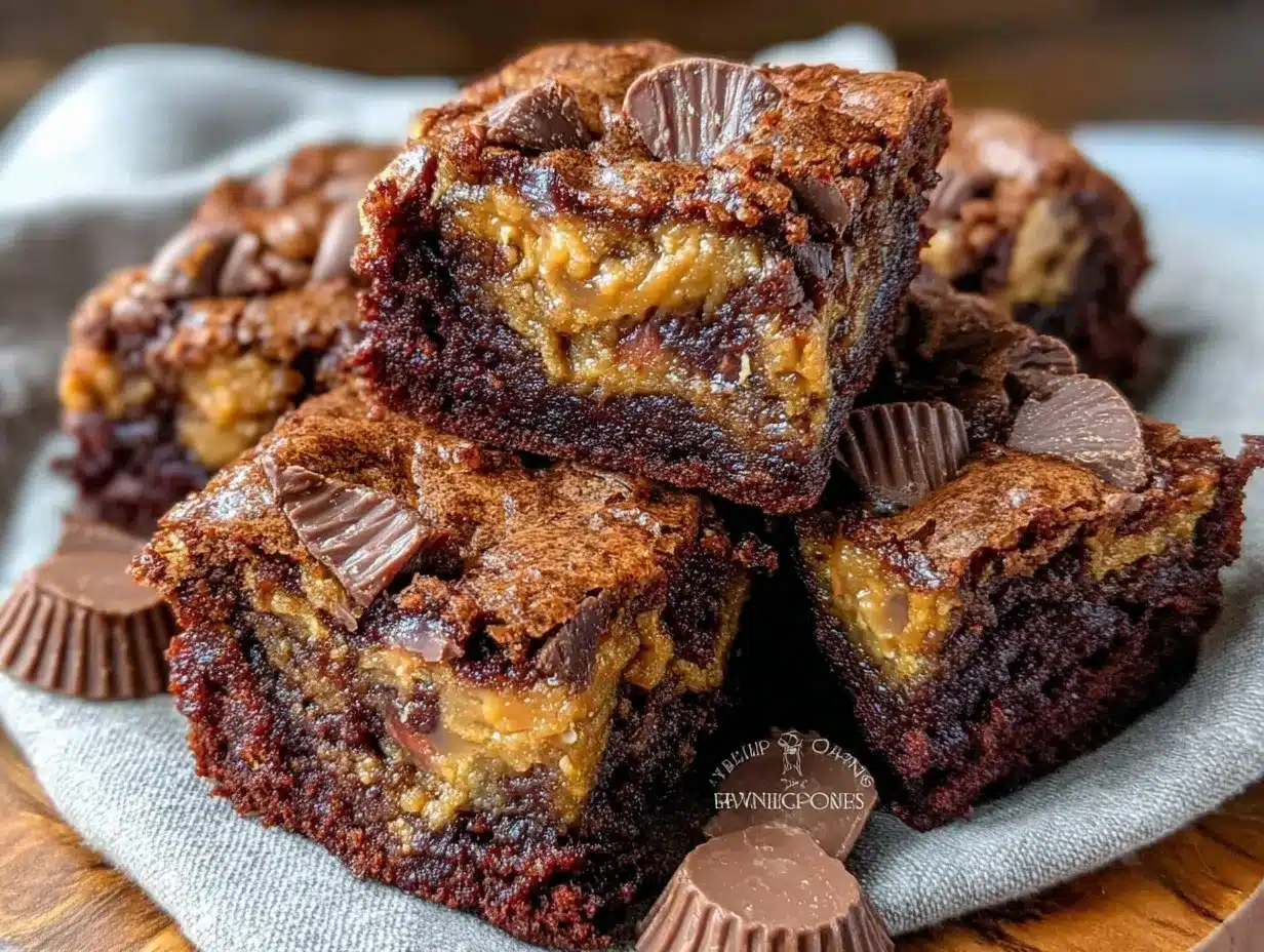 fudgy reeses peanut butter cup brownies preparation steps
