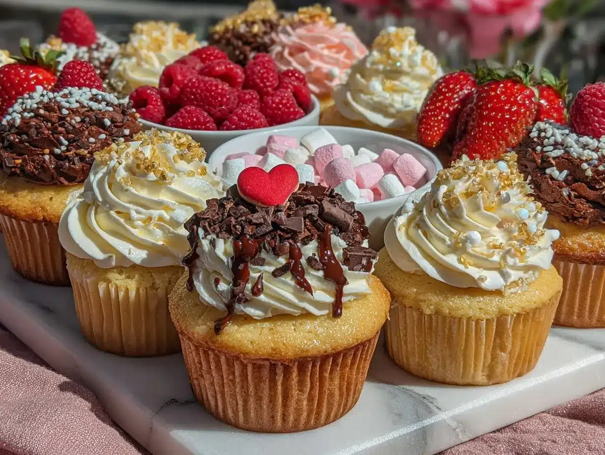 Galentine’s Cupcake Decorating Board preparation steps