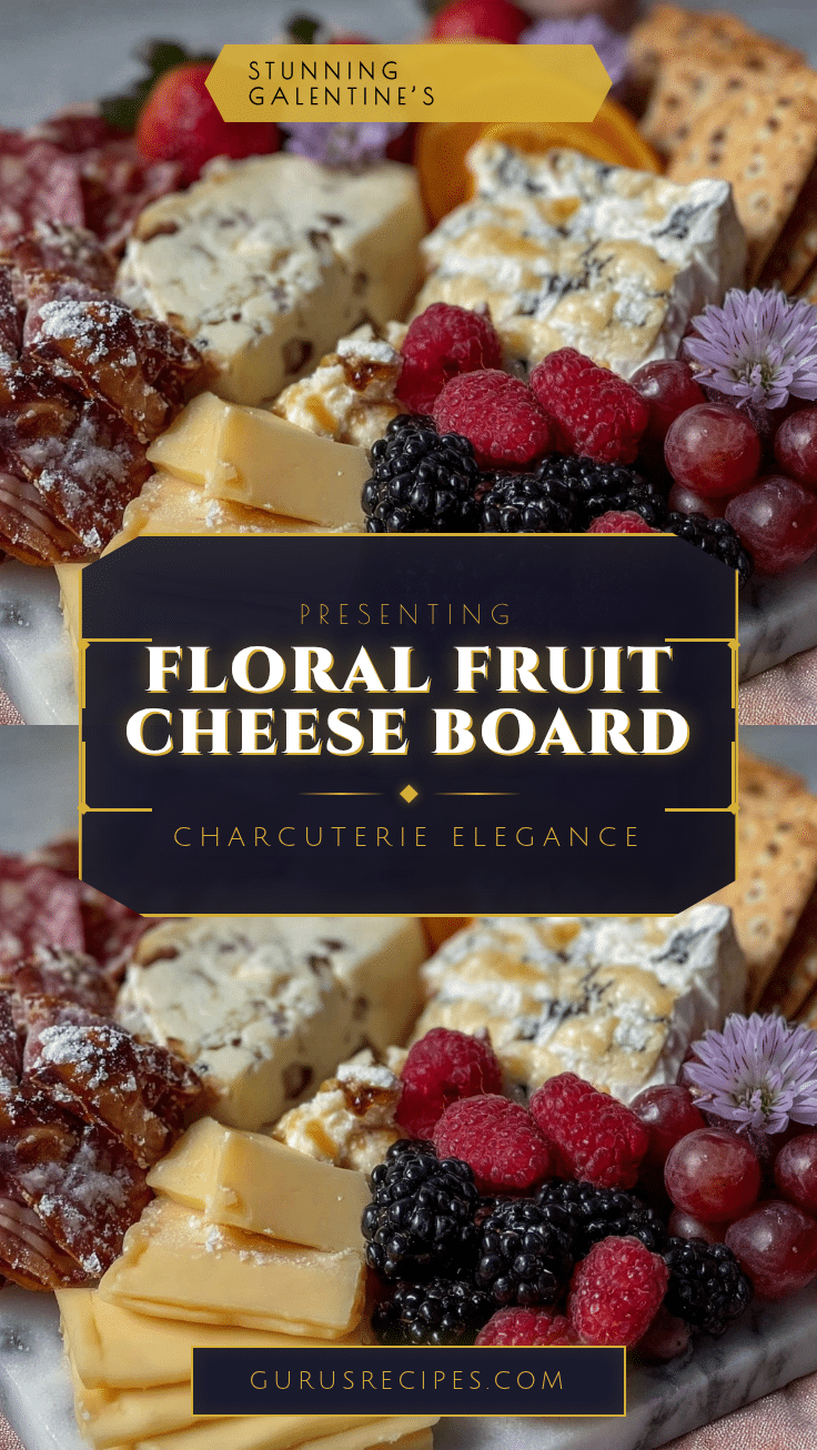 Galentine’s Floral Fruit & Cheese Board recipe