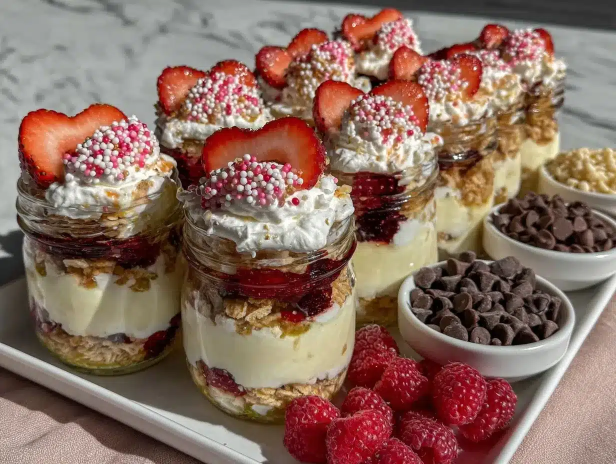 Galentine’s mini parfait board preparation steps