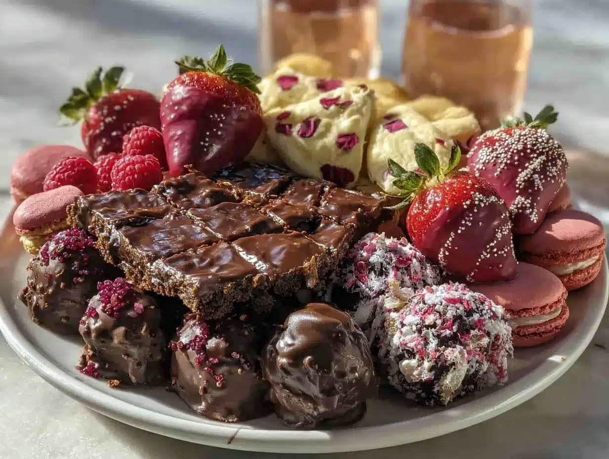 Galentine’s Rosé Chocolate Dessert Tray preparation steps