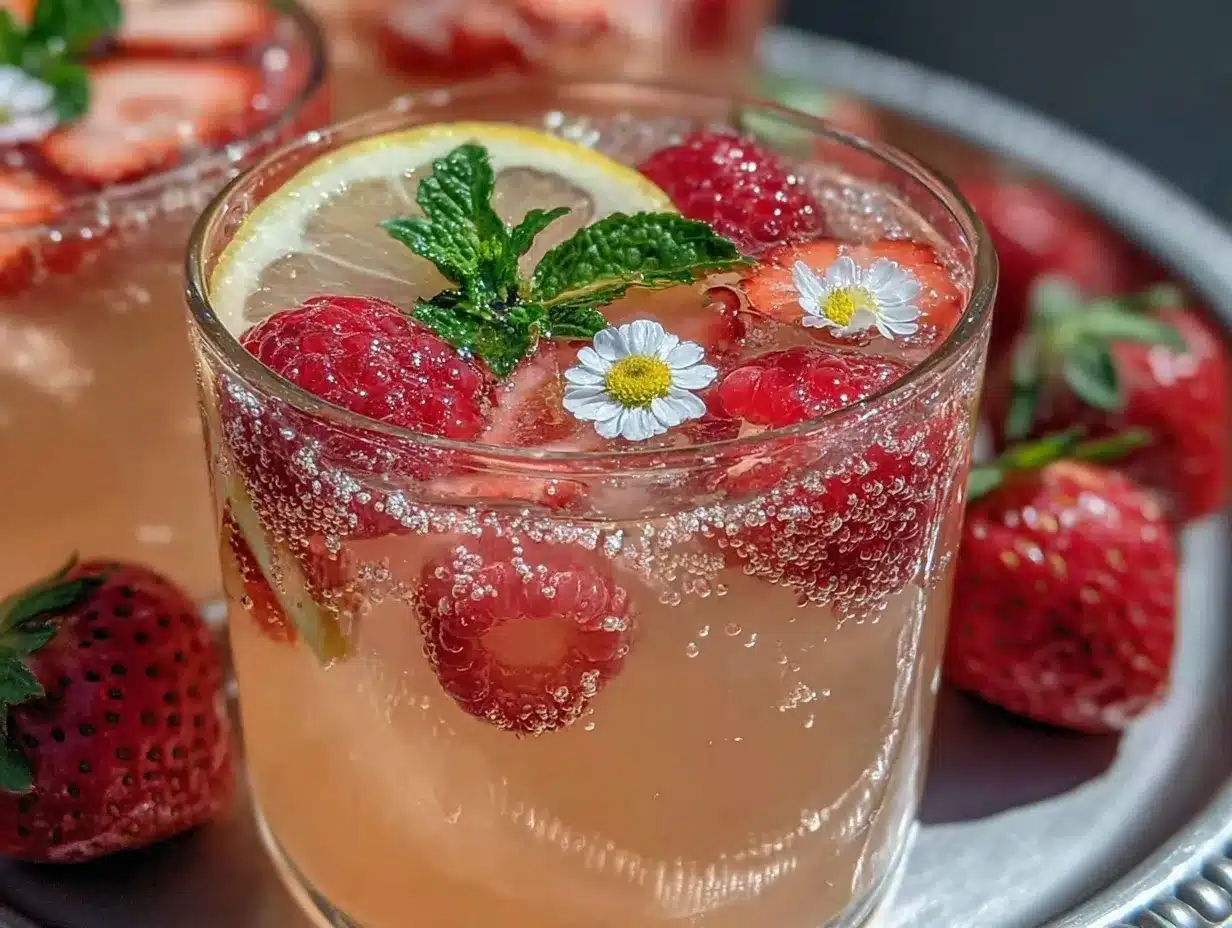 Galentine’s Sparkling Pink Punch preparation steps