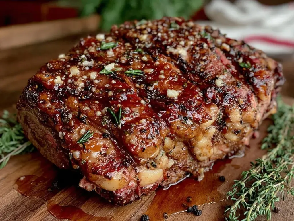 garlic butter prime rib - featured image