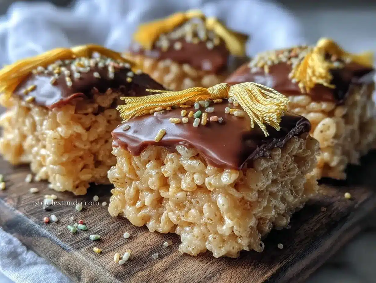 graduation cap rice krispie treats preparation steps