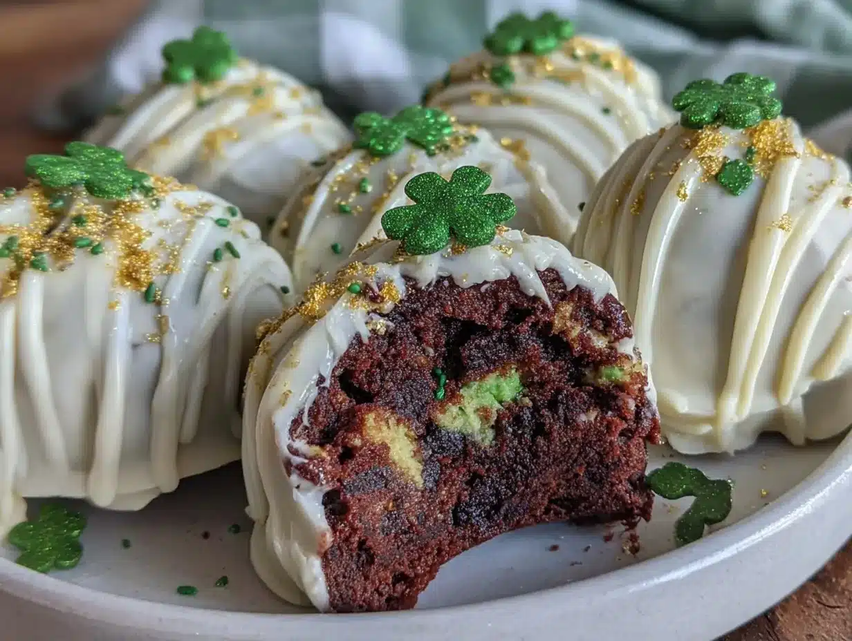 Green Velvet Brownie Truffles preparation steps