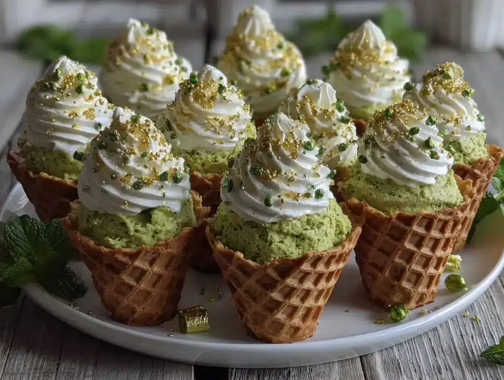 Green Velvet Cupcake Cones - featured image