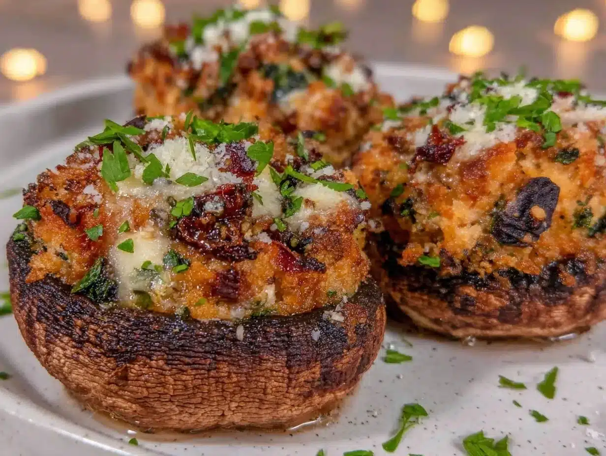 healthy air fryer stuffed mushroom caps preparation steps