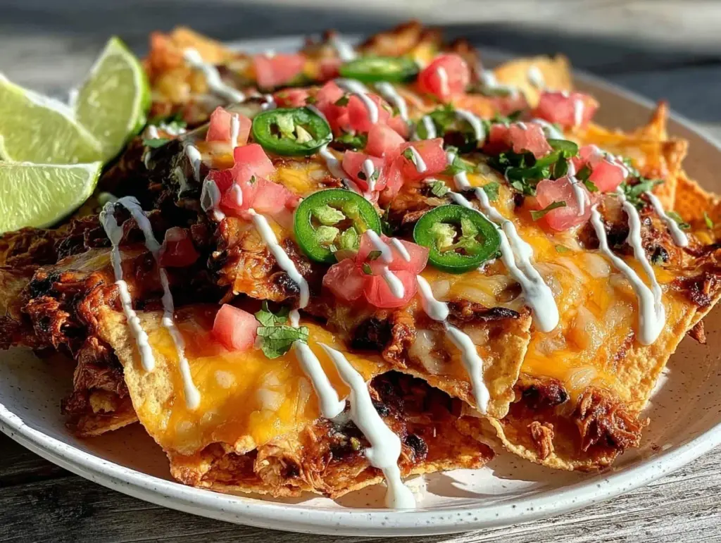 healthy baked turkey nachos - featured image