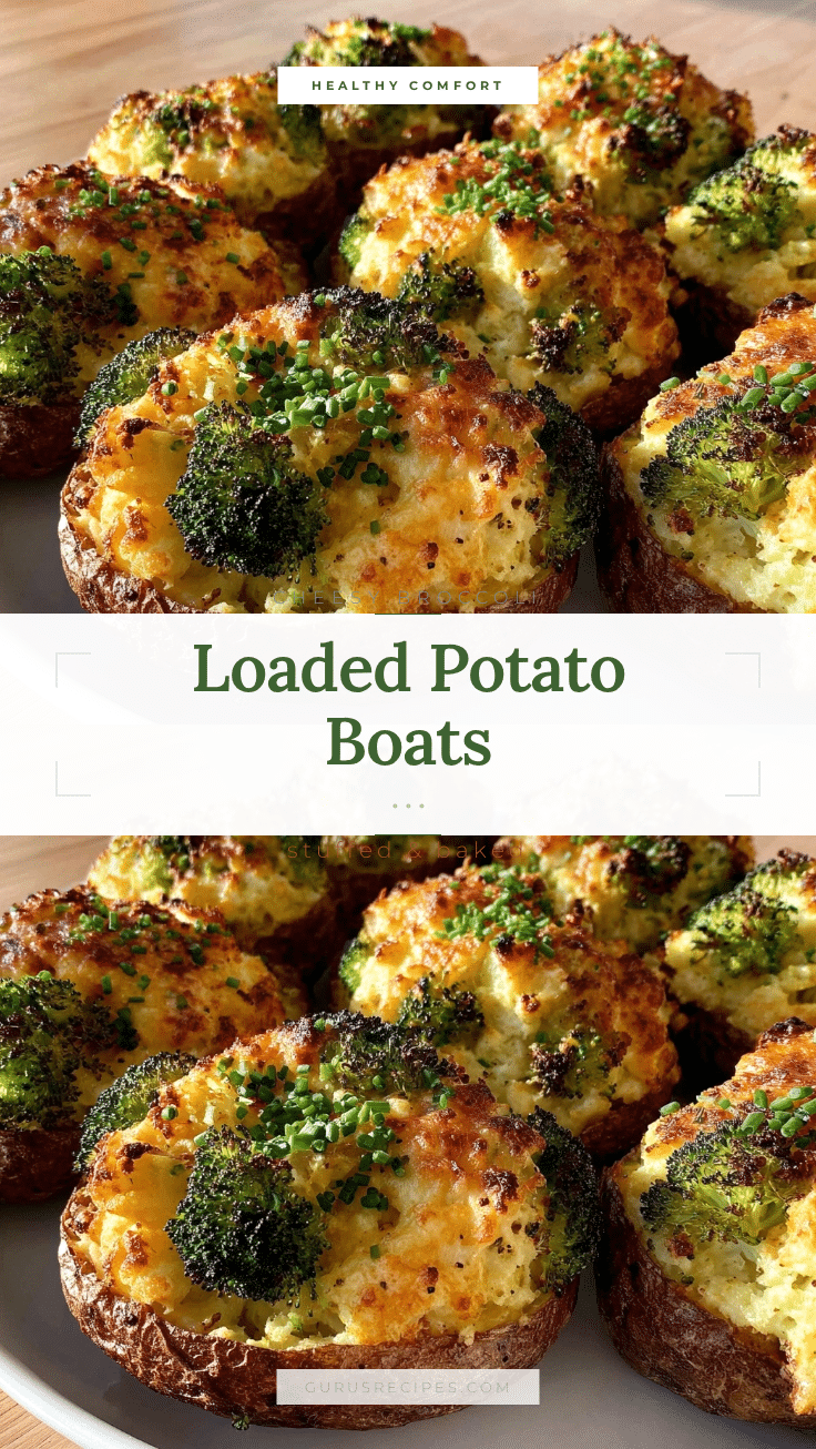 Healthy Broccoli Cheddar Potato Boats recipe
