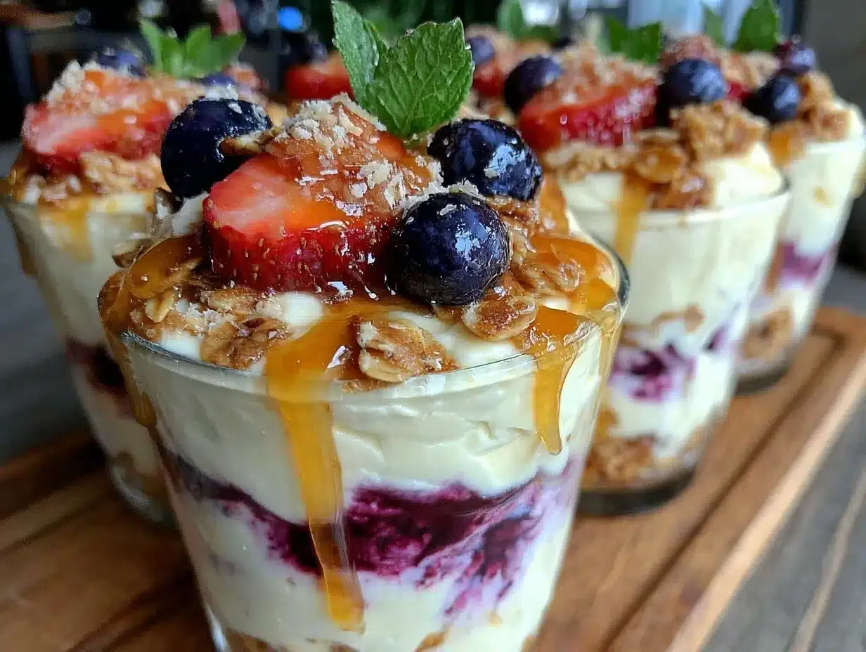 Healthy Protein Yogurt Parfait Cups preparation steps