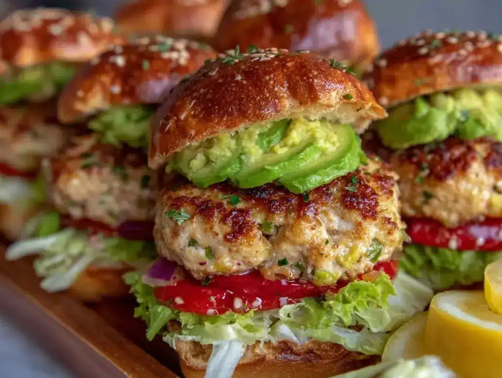 healthy turkey veggie sliders - featured image