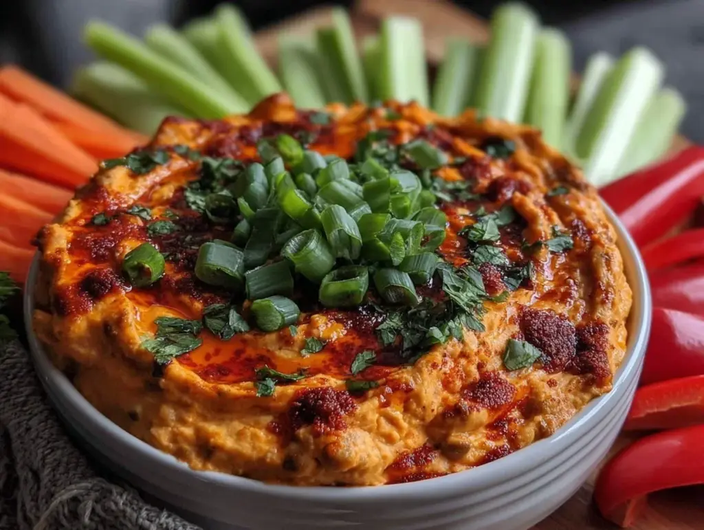 healthy vegan buffalo dip - featured image