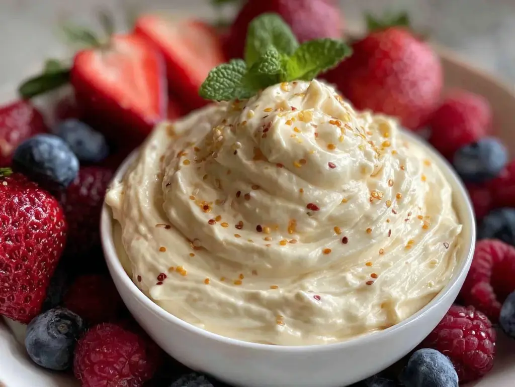 high-protein fruit dip - featured image