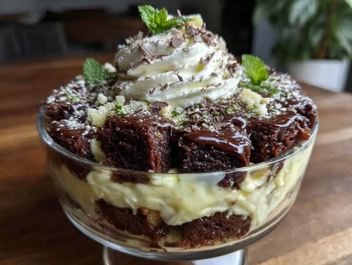 Irish Cream Brownie Trifle preparation steps