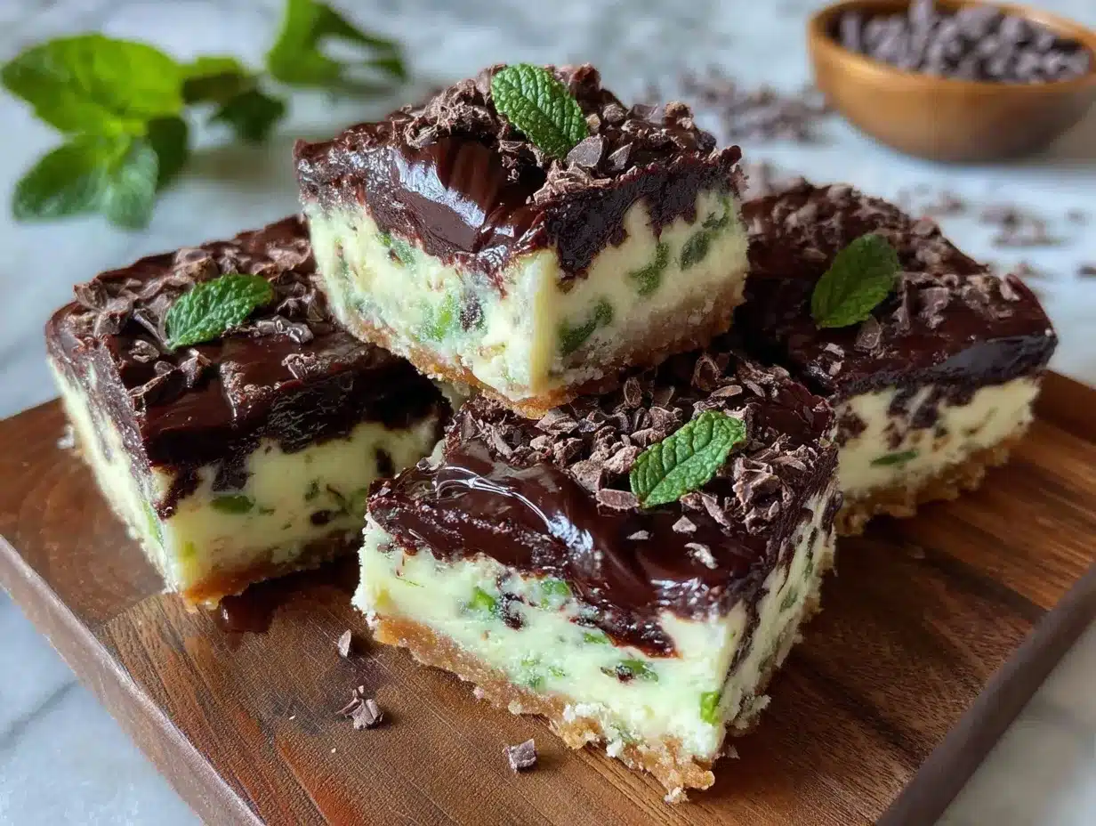 Irish mint cheesecake fudge squares preparation steps