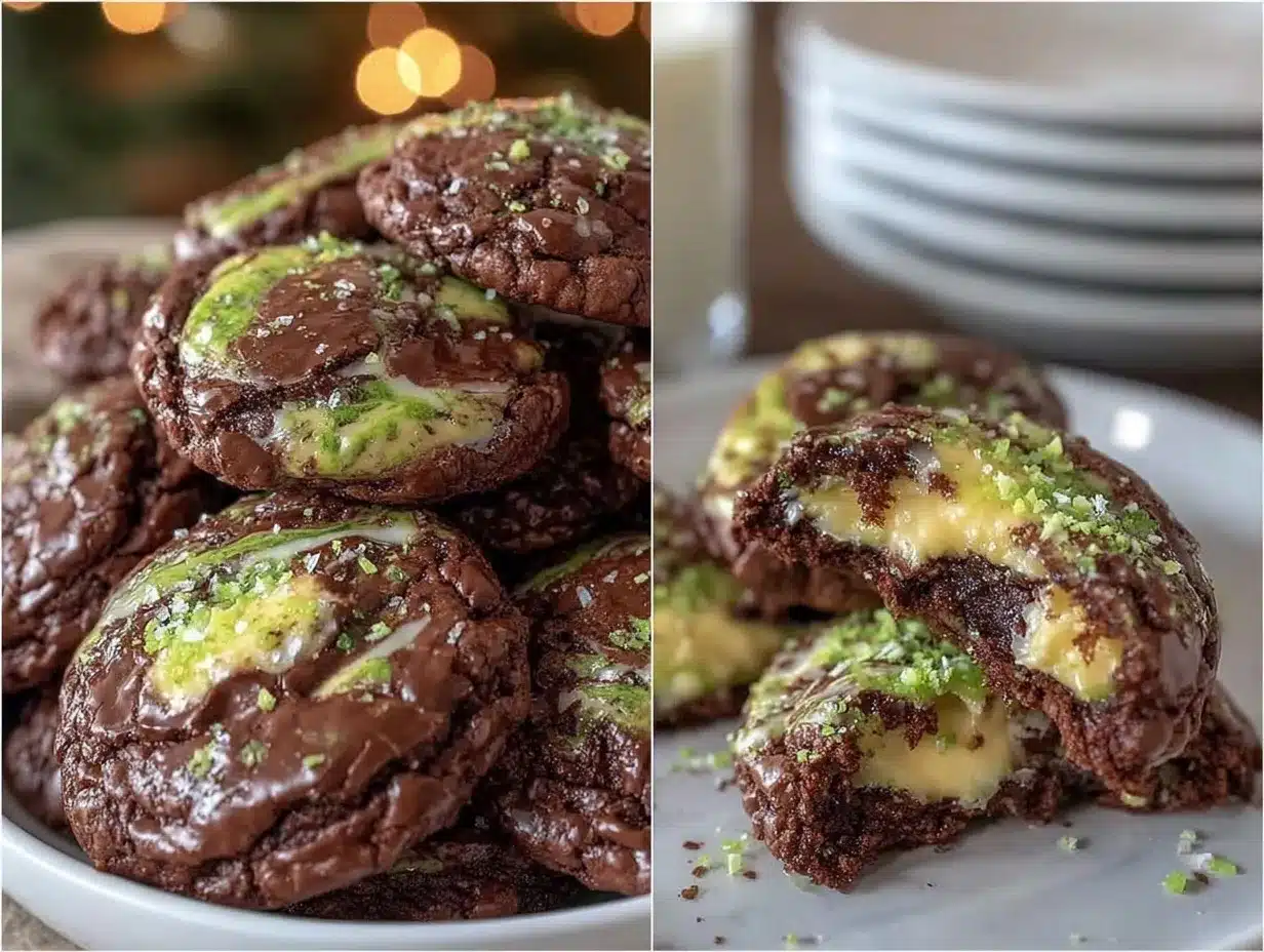 Irish mint fudge cookies preparation steps