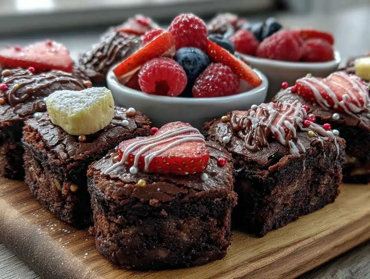 Mini Heart Brownie Board preparation steps