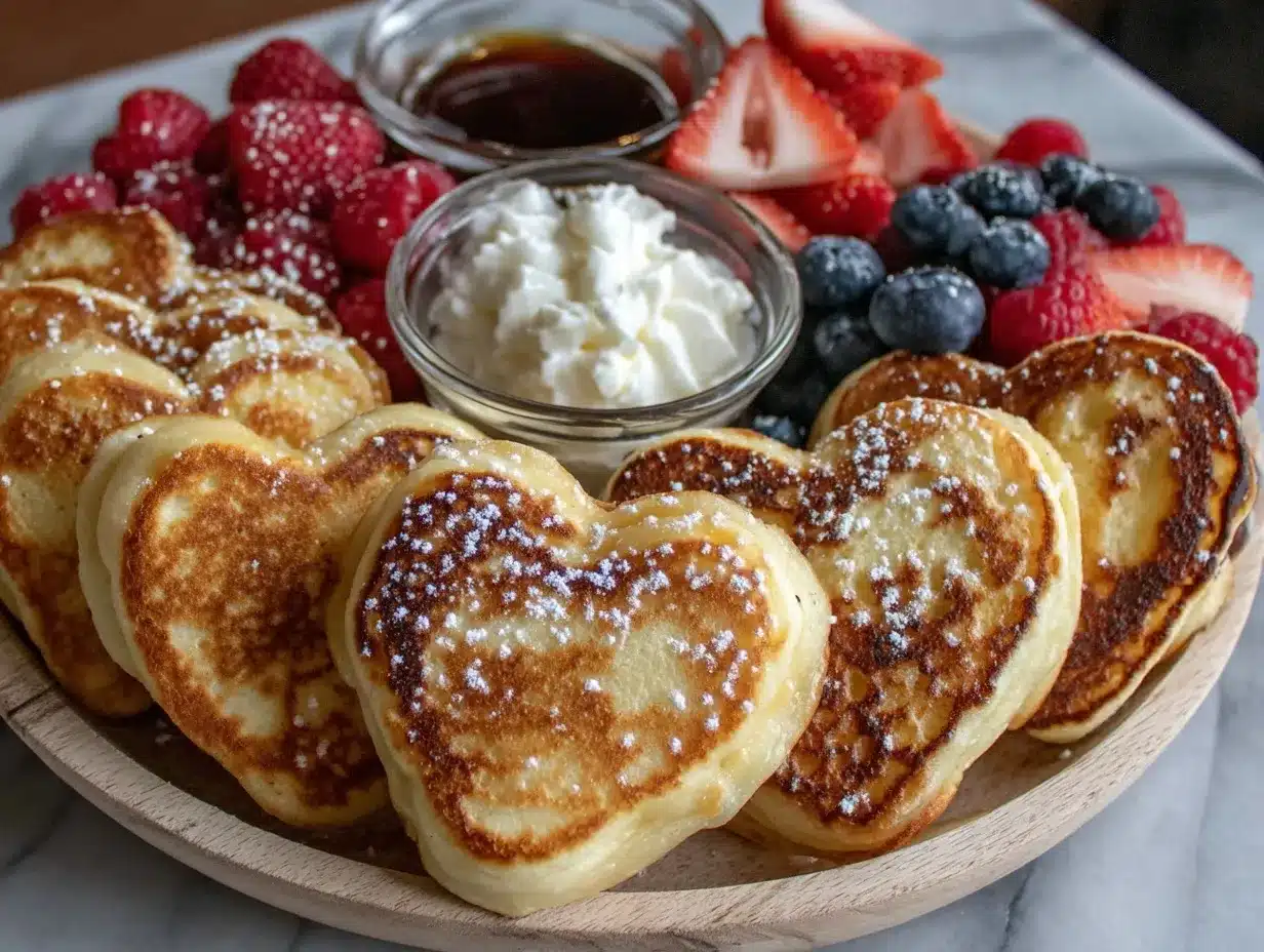 mini pancake heart board preparation steps