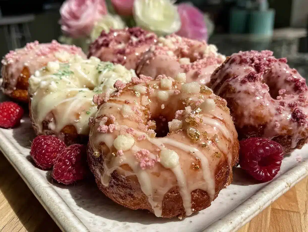 pink velvet donut board preparation steps