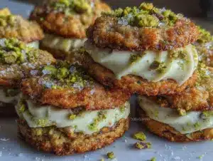 pistachio cookie sandwiches - featured image