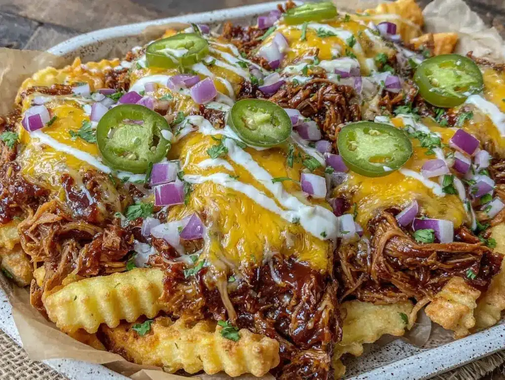Pulled Chicken Loaded Fries - featured image