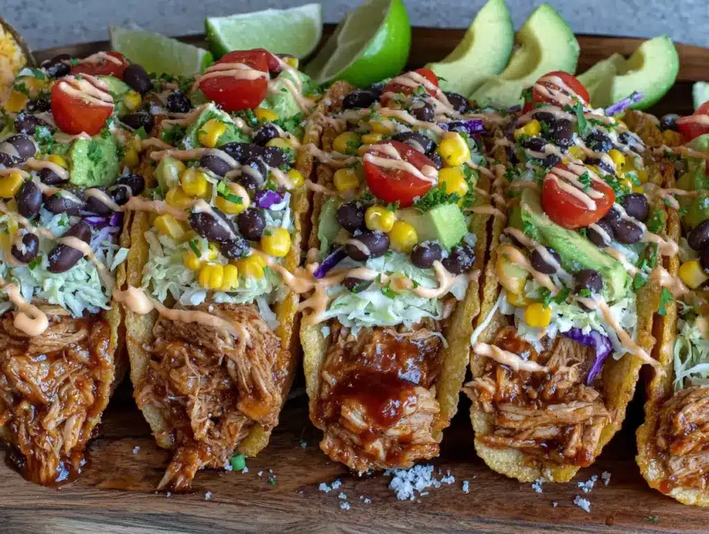 pulled chicken tortilla boats - featured image
