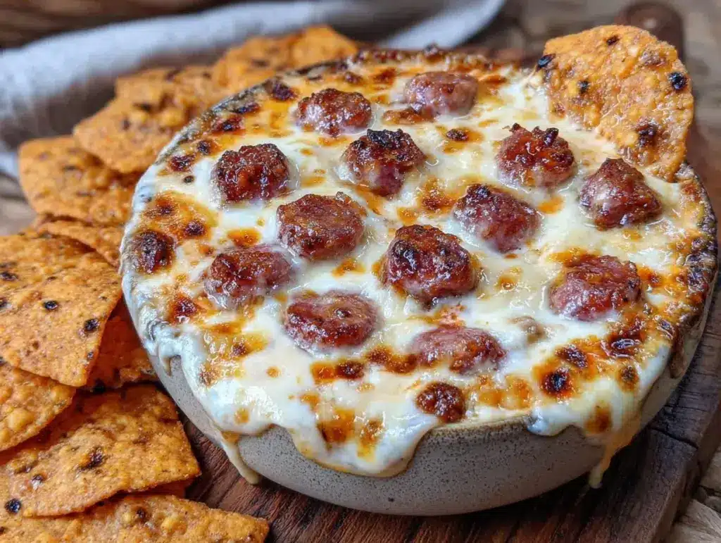 queso fundido with spicy chorizo - featured image
