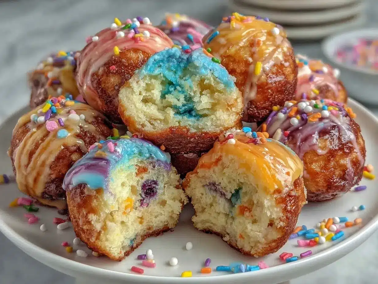 rainbow smoothie donut holes preparation steps