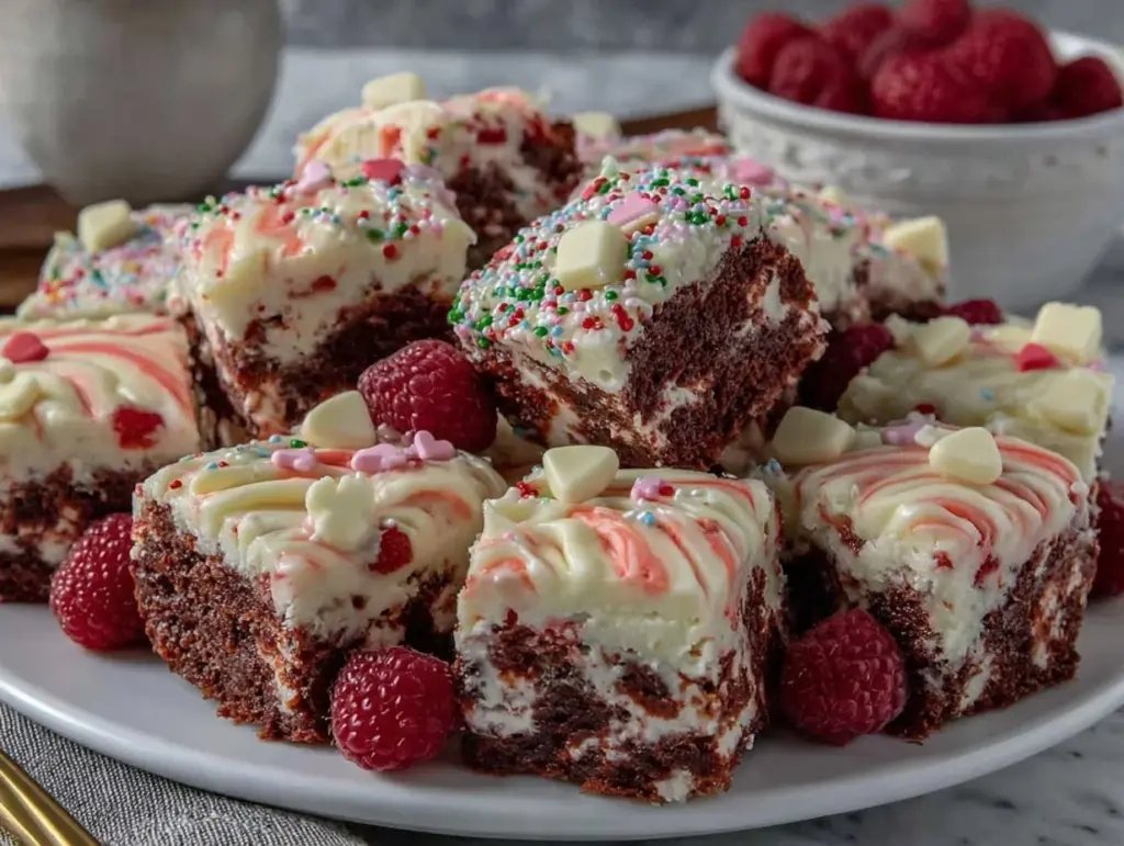 red velvet brownie bite board - featured image