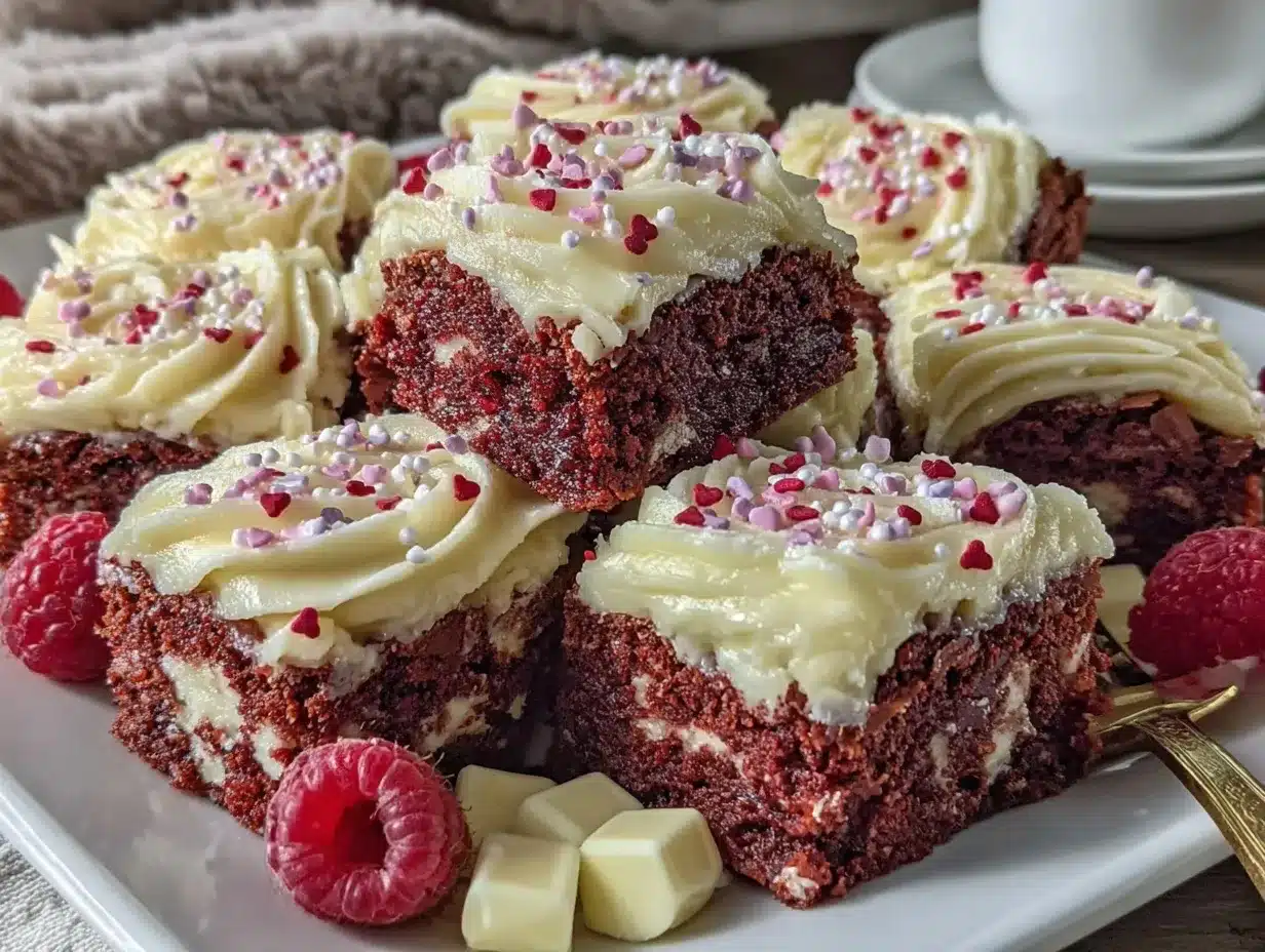 red velvet brownie bite board preparation steps