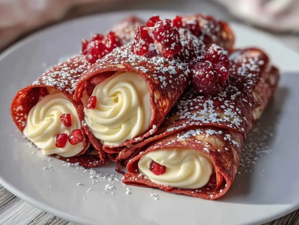 Red Velvet Cheesecake Filled Crepes - featured image
