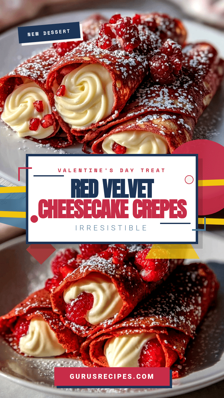 Red Velvet Cheesecake Filled Crepes recipe