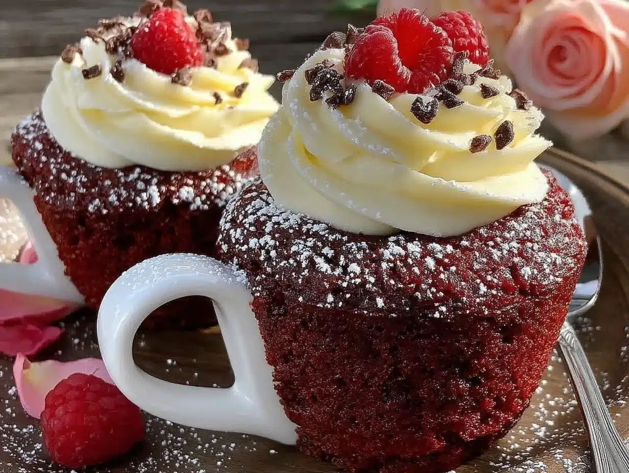 red velvet mug cake for two preparation steps