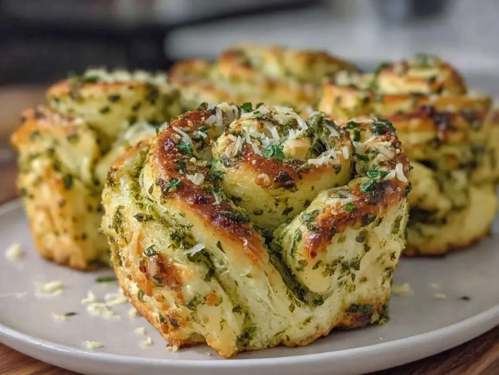 shamrock garlic pesto rolls - featured image