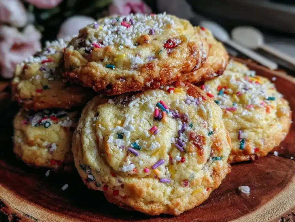 soft funfetti cake mix cookies - featured image