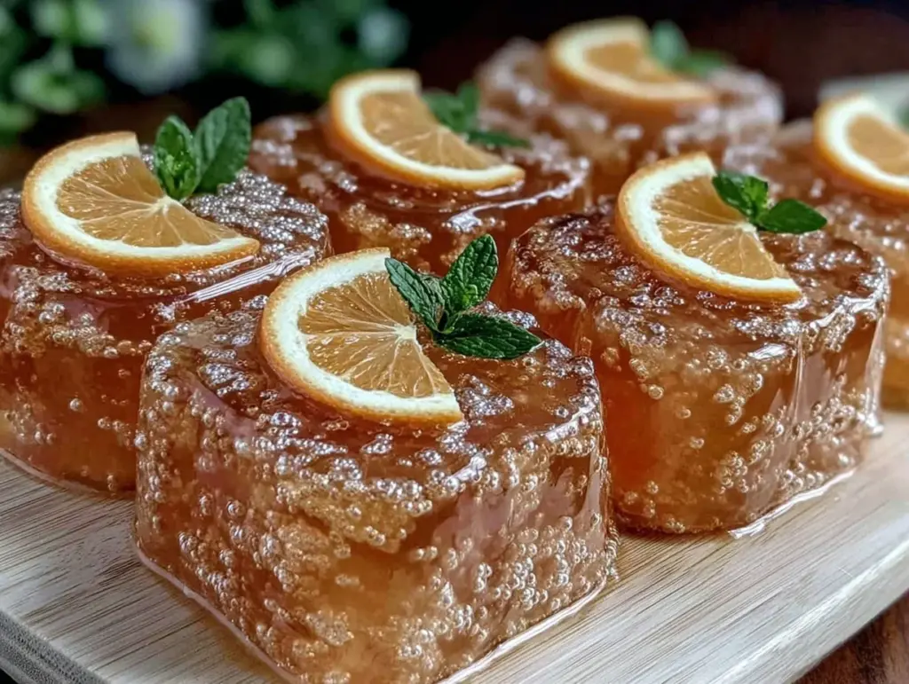 sparkling mimosa jello shots - featured image