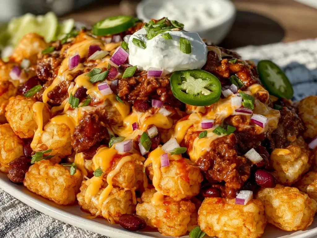 spicy chili cheese totchos - featured image