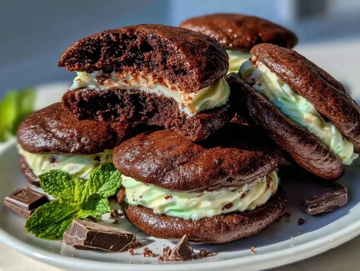 St. Patrick’s Mint Chocolate Whoopie Pies preparation steps