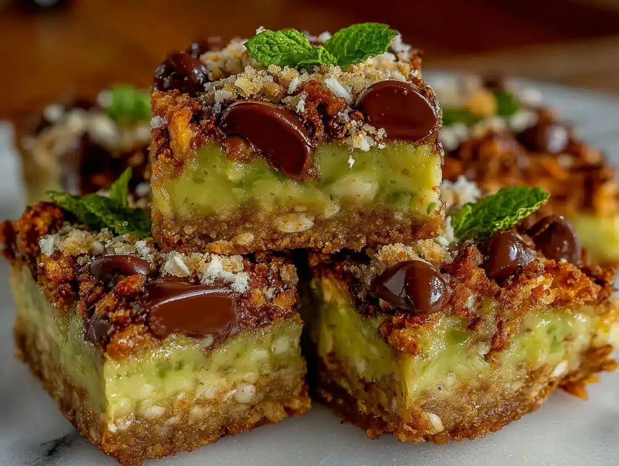 St. Patrick’s Mint Oatmeal Cookie Bars preparation steps