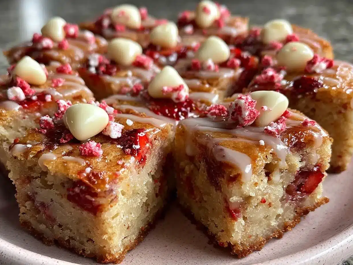 Strawberry Champagne Blondies preparation steps