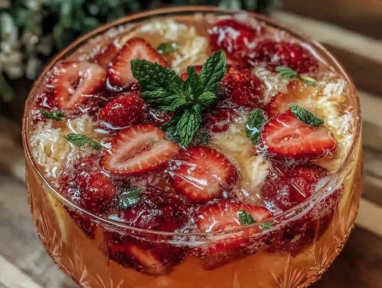 strawberry champagne punch preparation steps