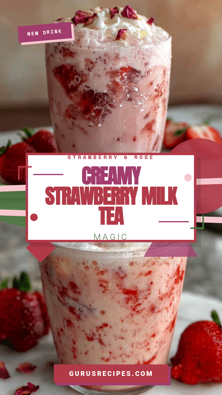 strawberry rose milk tea recipe